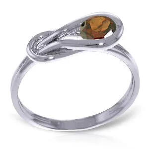 0.65 Carat 14K Solid White Gold Vulnerable Heart Garnet Ring