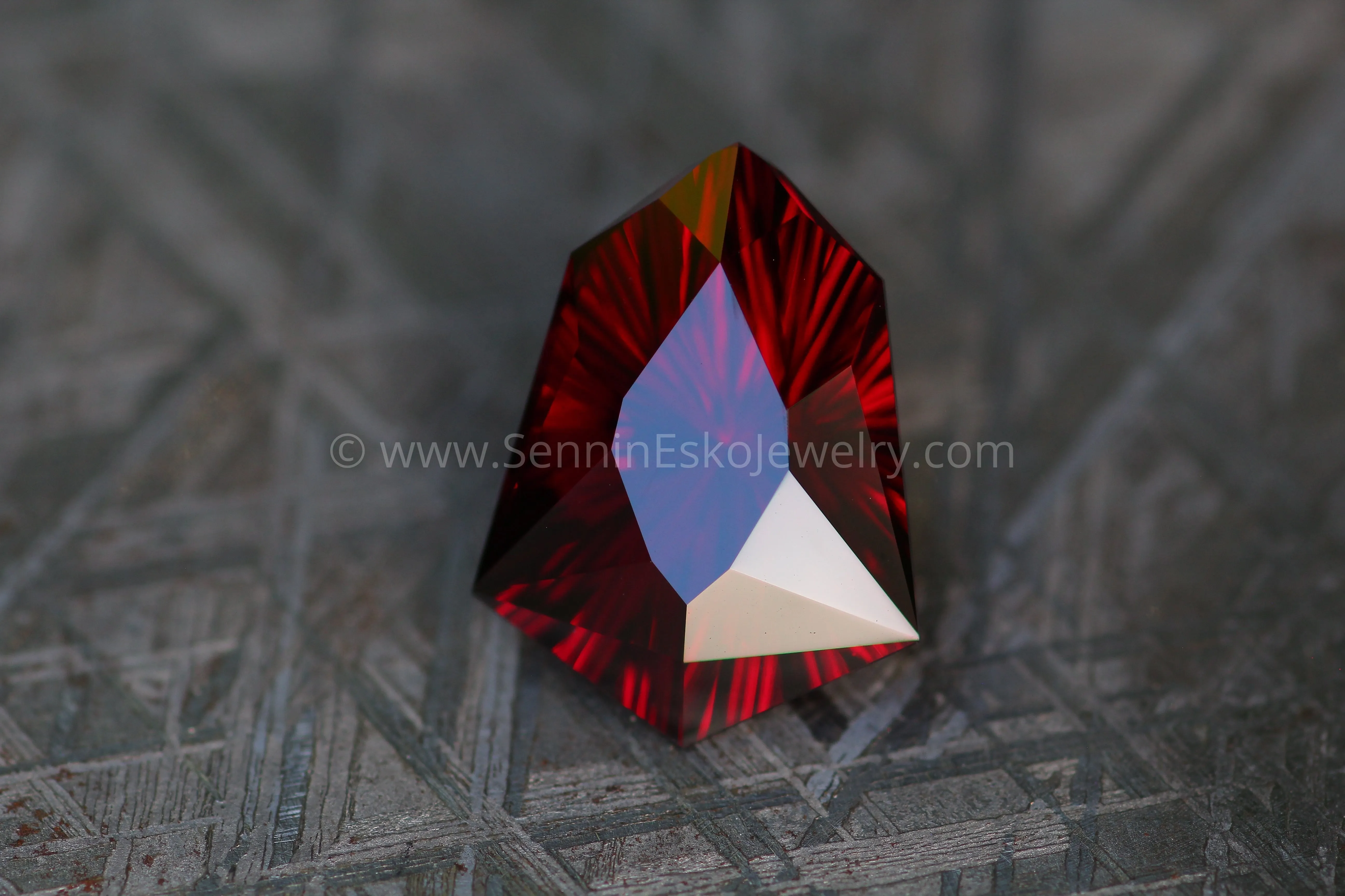 12 Carat Fantasy Cut Rhodolite Garnet - Custom Kite, 16.7x12.5mm