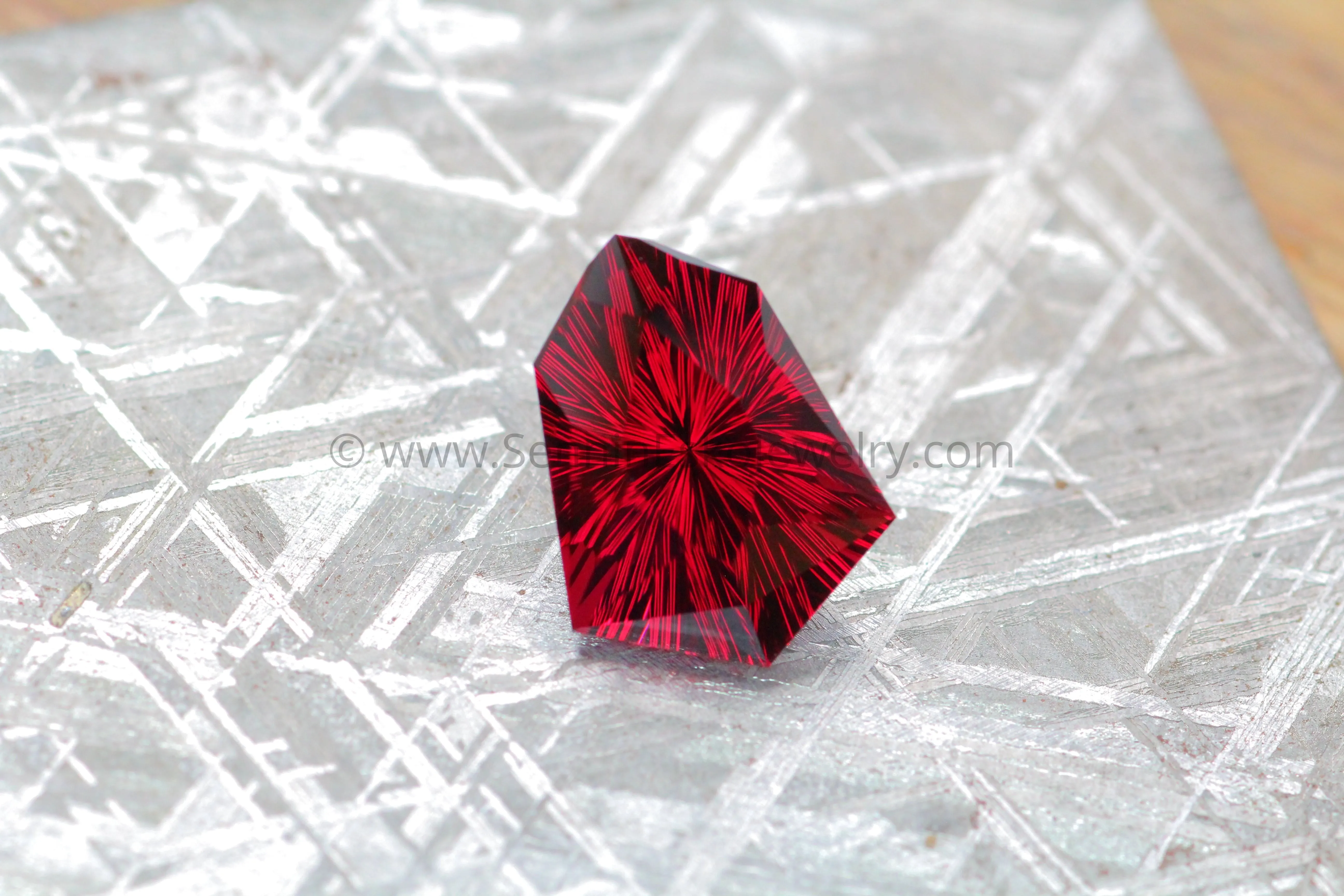 12 Carat Fantasy Cut Rhodolite Garnet - Custom Kite, 16.7x12.5mm