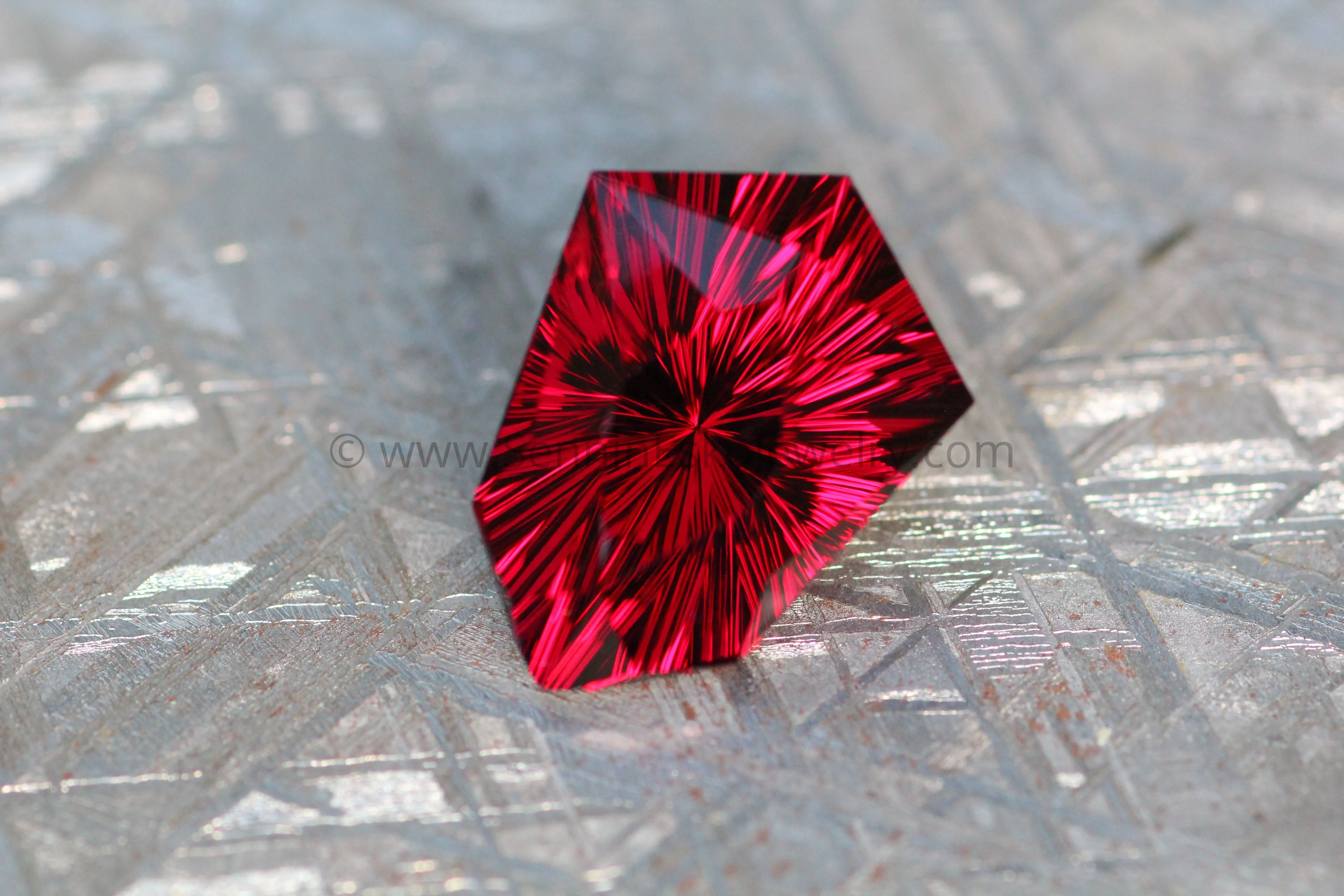 12 Carat Fantasy Cut Rhodolite Garnet - Custom Kite, 16.7x12.5mm