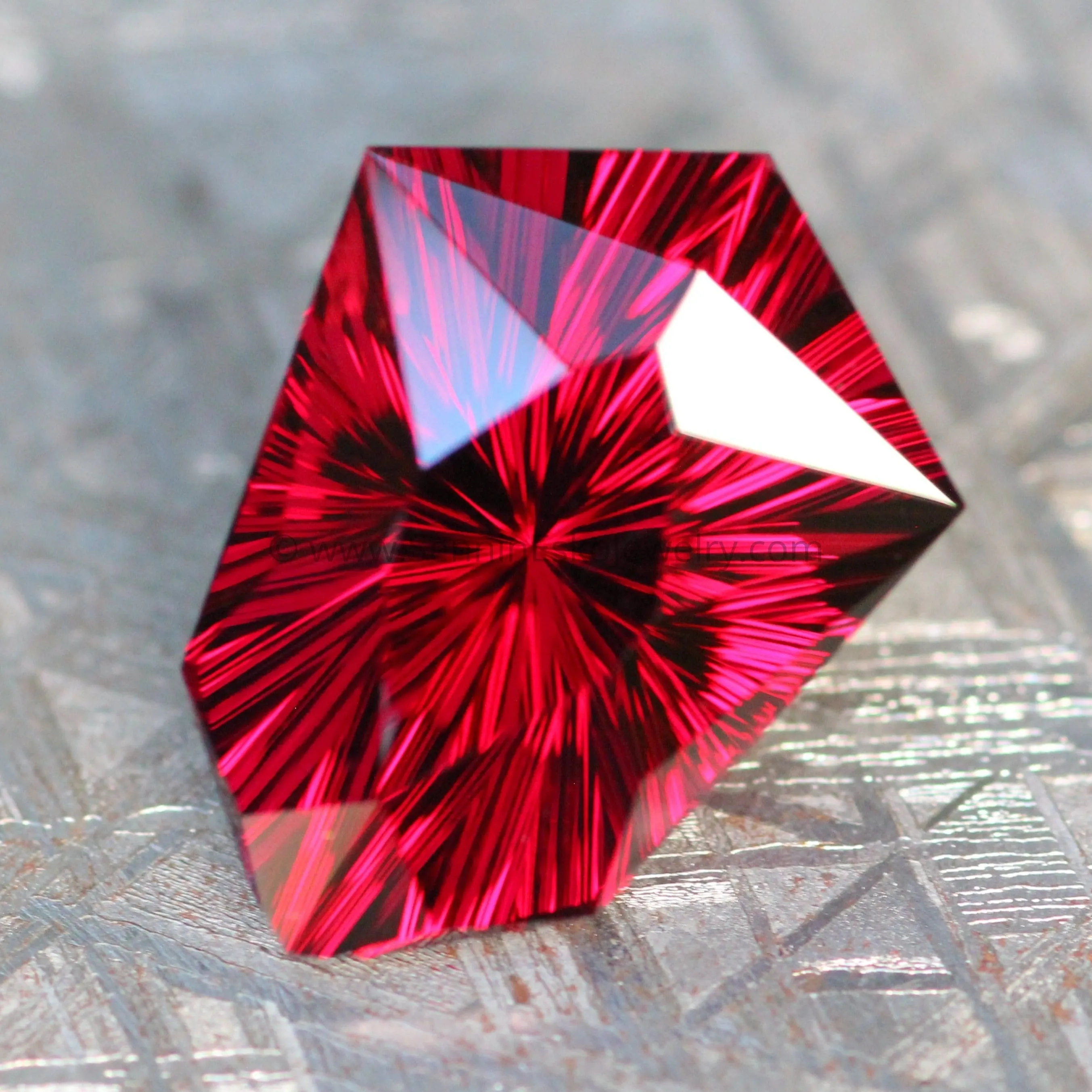 12 Carat Fantasy Cut Rhodolite Garnet - Custom Kite, 16.7x12.5mm