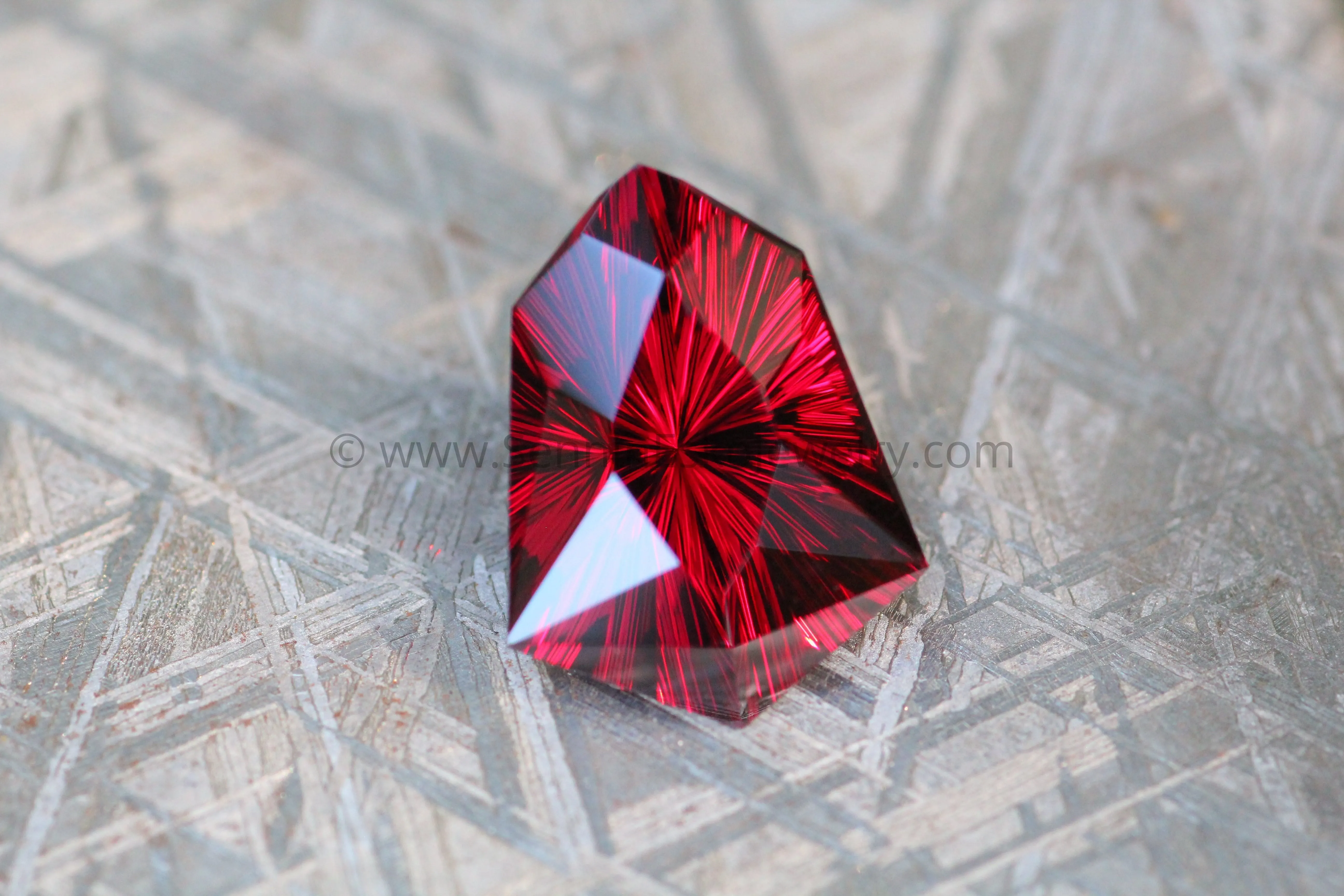 12 Carat Fantasy Cut Rhodolite Garnet - Custom Kite, 16.7x12.5mm