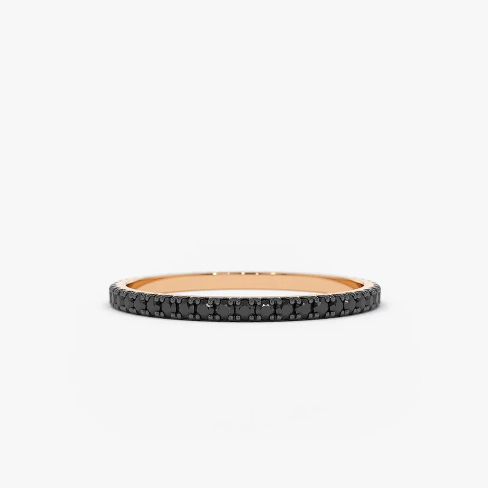 14K Gold Black Diamond Eternity Band