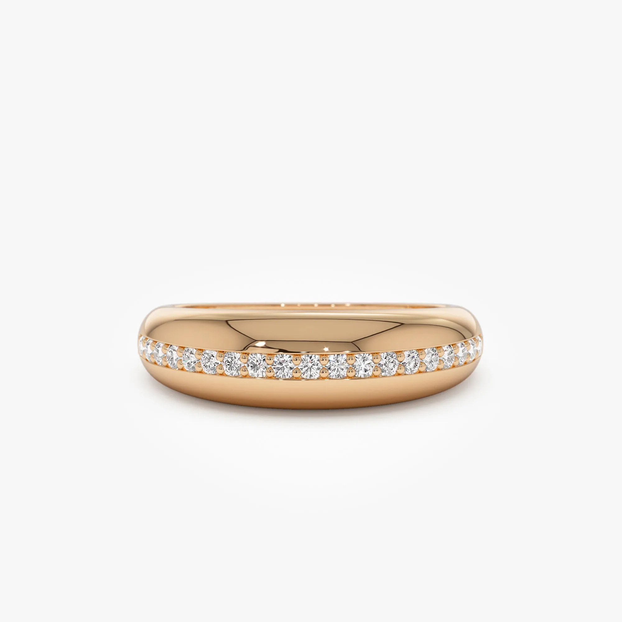 14k Gold Diamond Dome Balloon Ring