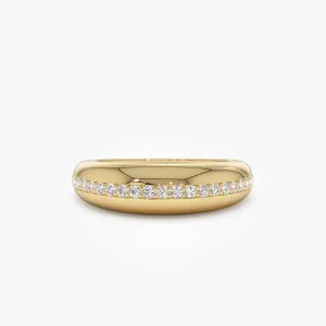 14k Gold Diamond Dome Balloon Ring