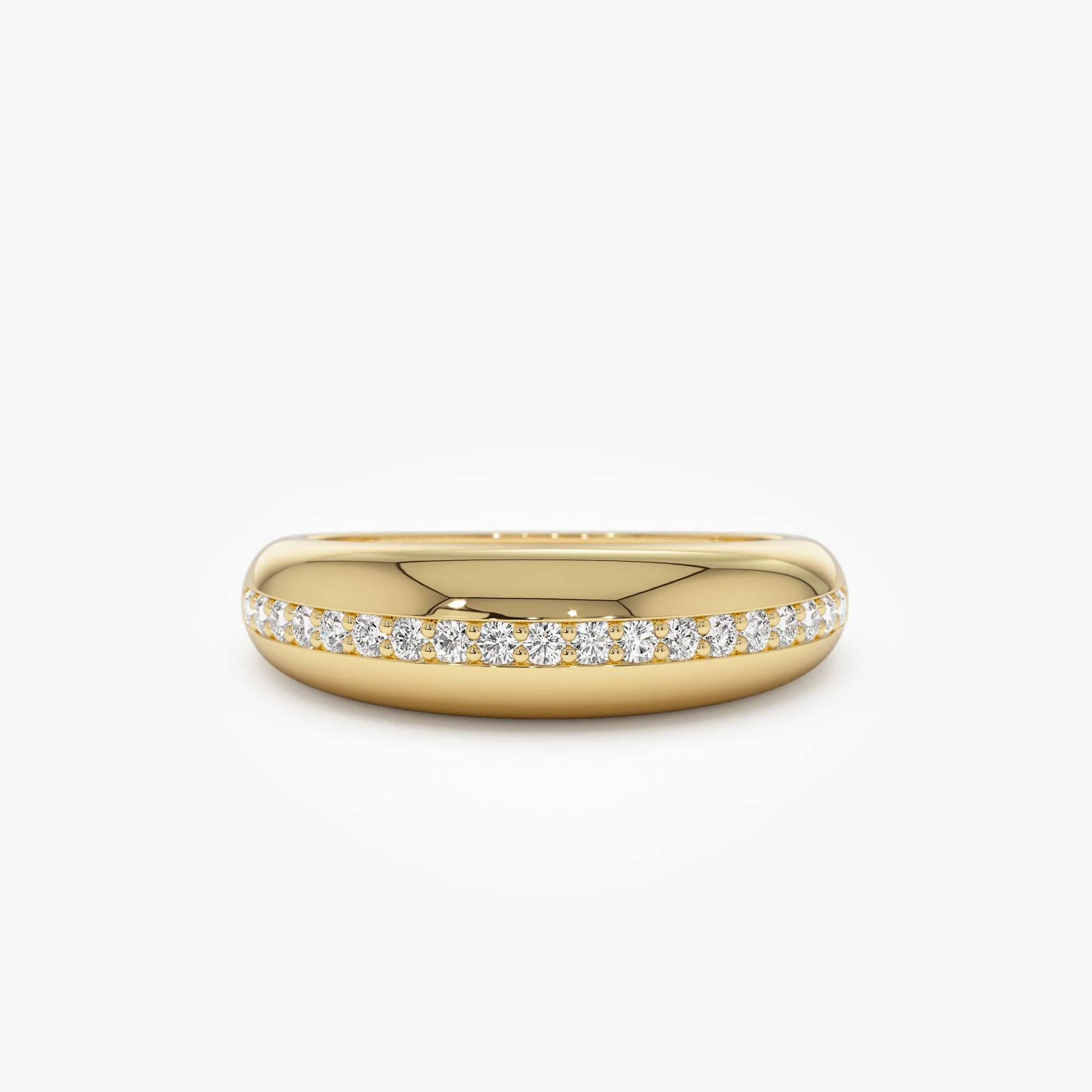 14k Gold Diamond Dome Balloon Ring