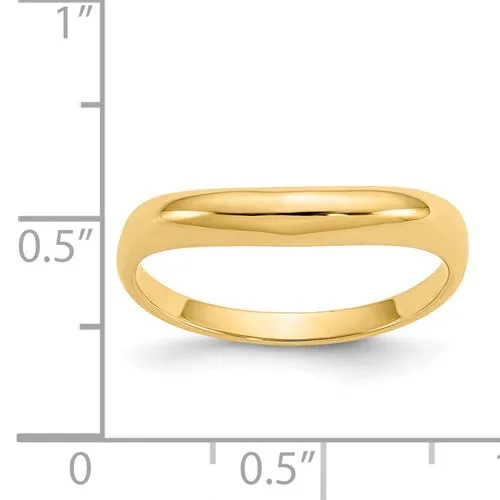 14k Polished Stackable Wave Ring