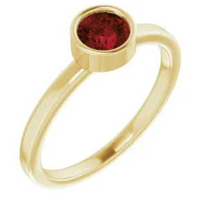 14K Yellow 5 mm Natural Mozambique Garnet Ring