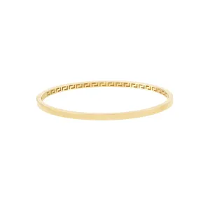 14K Yellow Gold Plain Square Tube Bangle