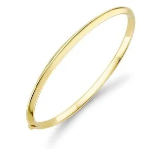 18ct Gold Bangle, Women's Hinged Knife Edge Radiance, 3mm, 9.50g, Gift Box Included