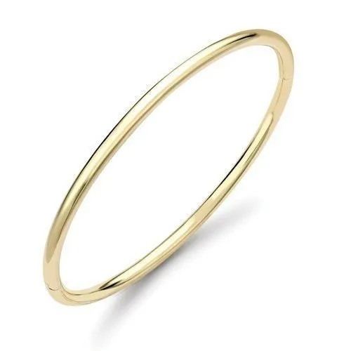 18ct Gold Bangle, Women's Hinged Solid Sophistication, 3mm, 23.60g, Gift Box Included