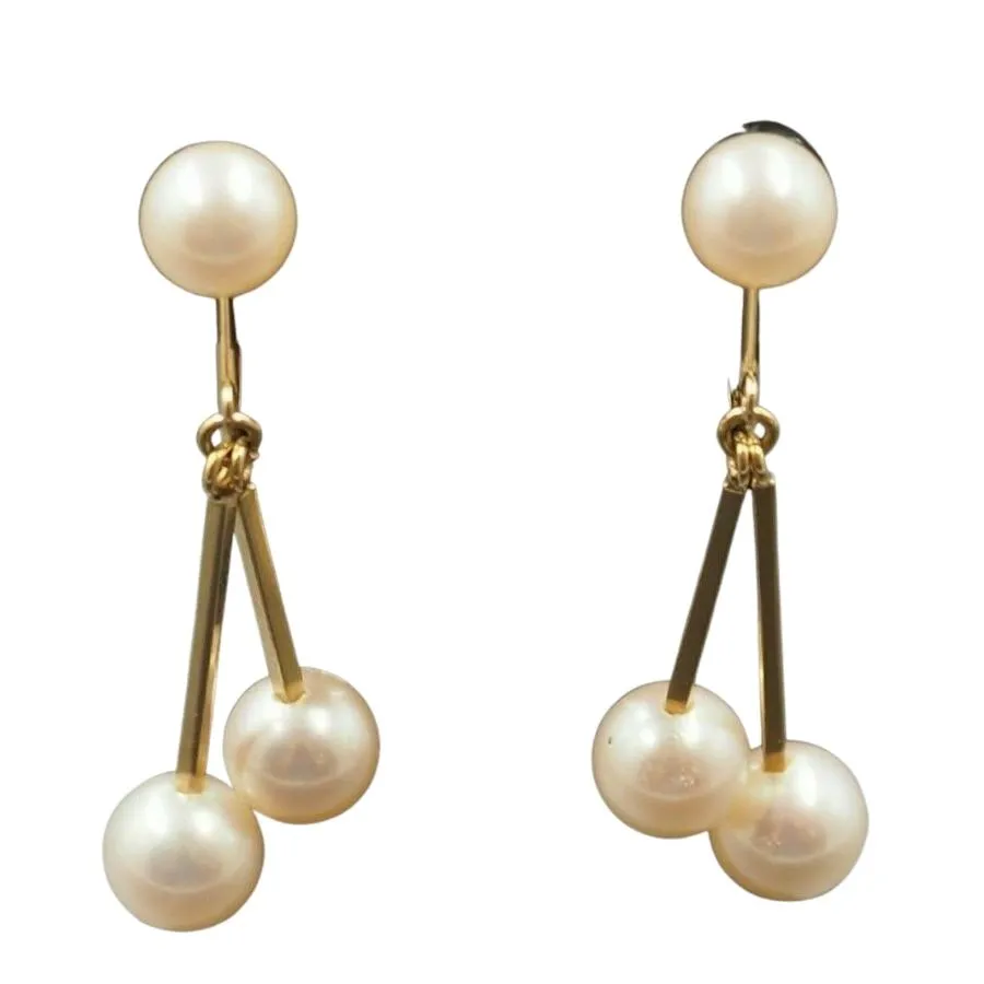 18ct Yellow Gold Pearl Drop Earrings