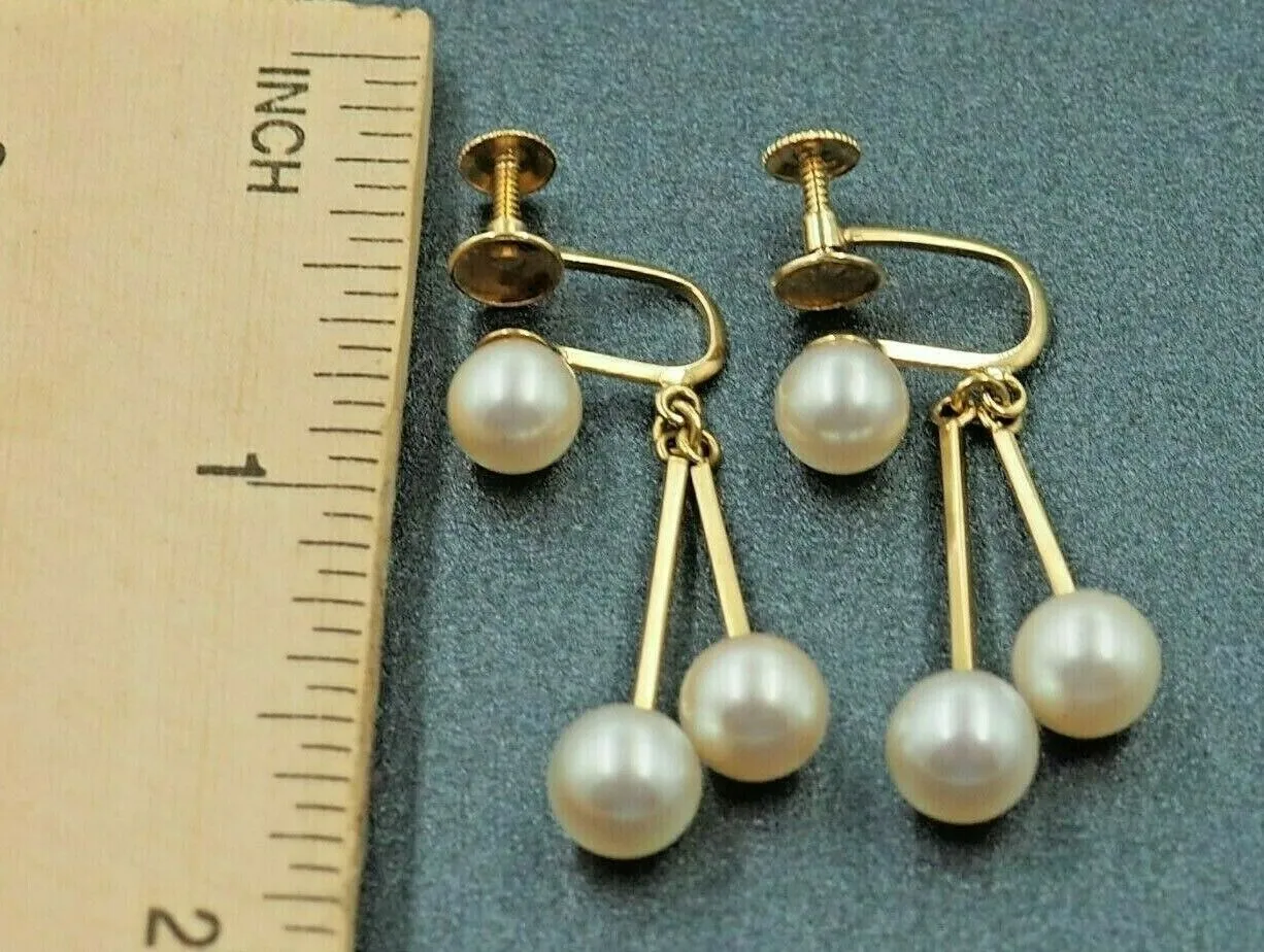 18ct Yellow Gold Pearl Drop Earrings