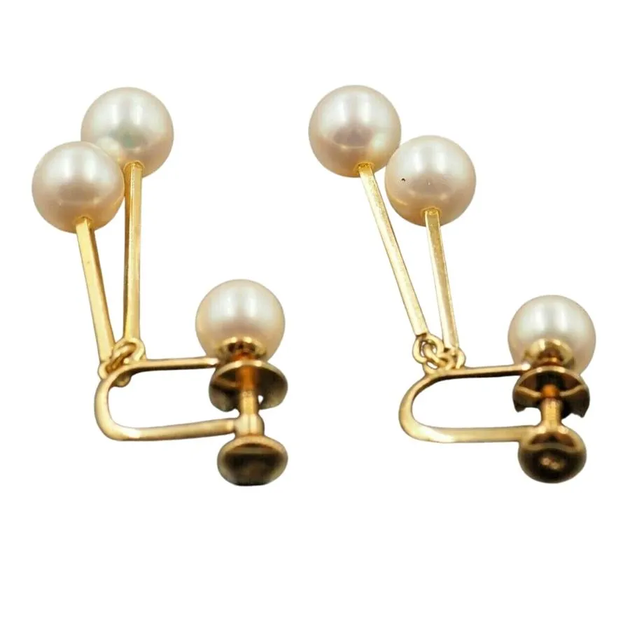 18ct Yellow Gold Pearl Drop Earrings