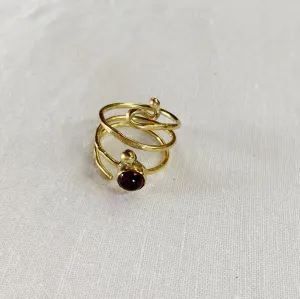 18K GOLD GARNET LOVE