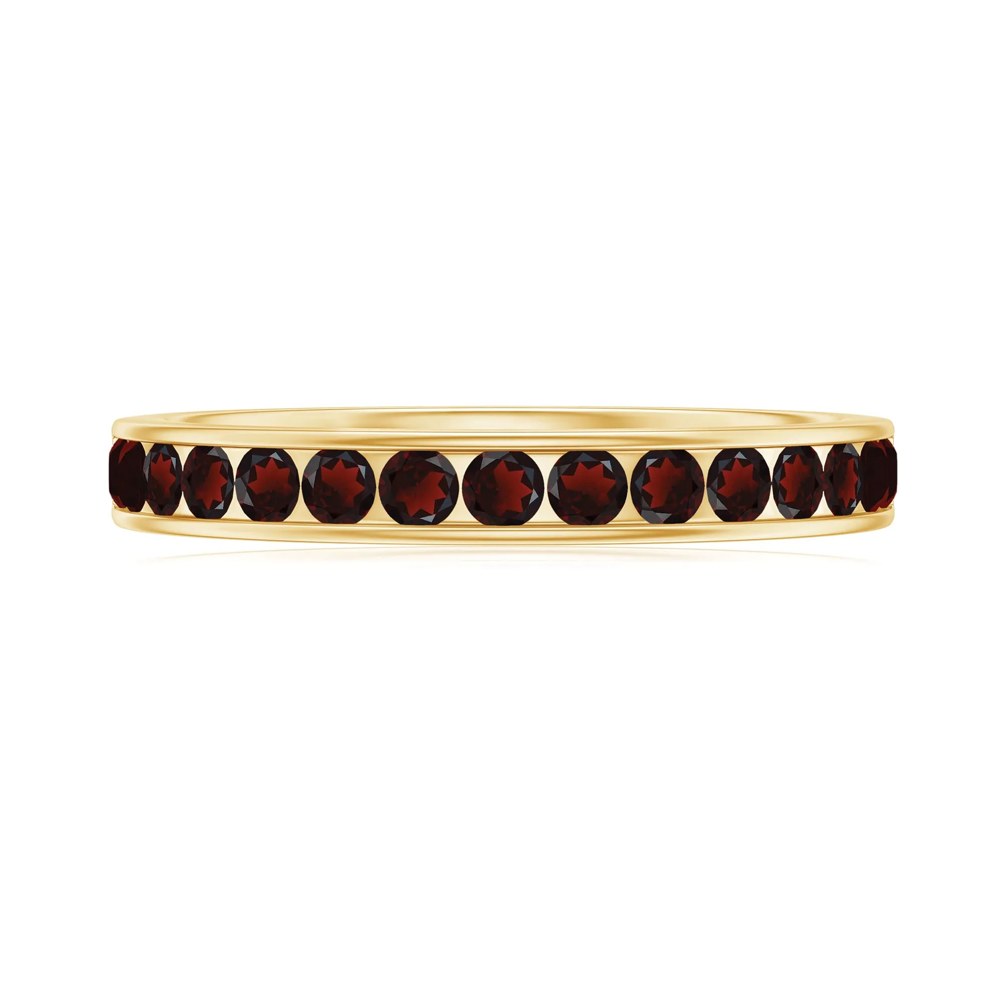 3/4 CT Mesmerizing Garnet Half Eternity Ring for Women