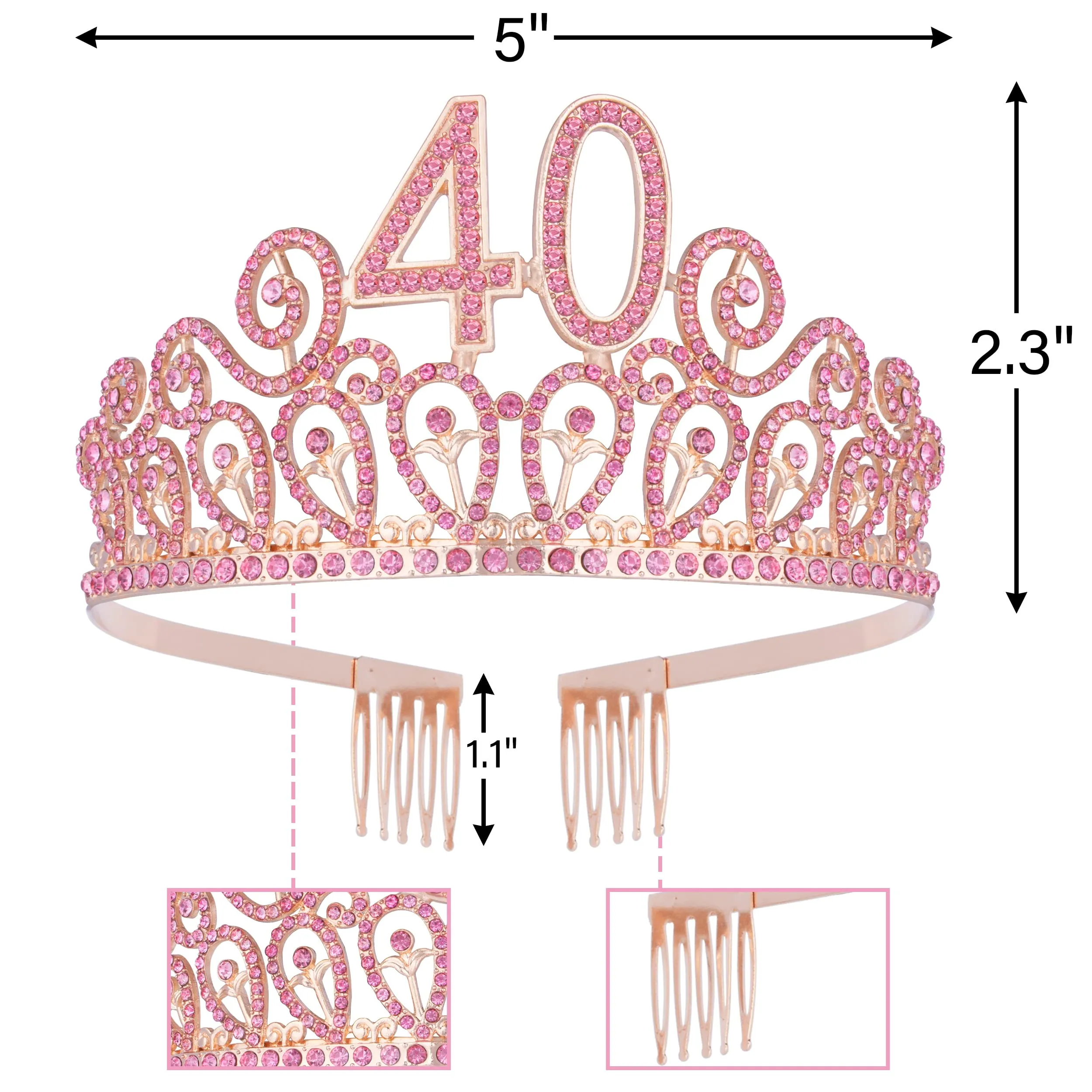 40th Birthday Sash And Tiara For Women - Fabulous Glitter Sash   Ripples