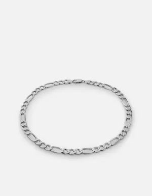 4.5mm Figaro Chain Choker, Sterling Silver