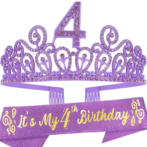 4th Birthday, 4th Birthday Decorations Girl, 4th Birthday Girl, 4th Birthday Tiara, 4th