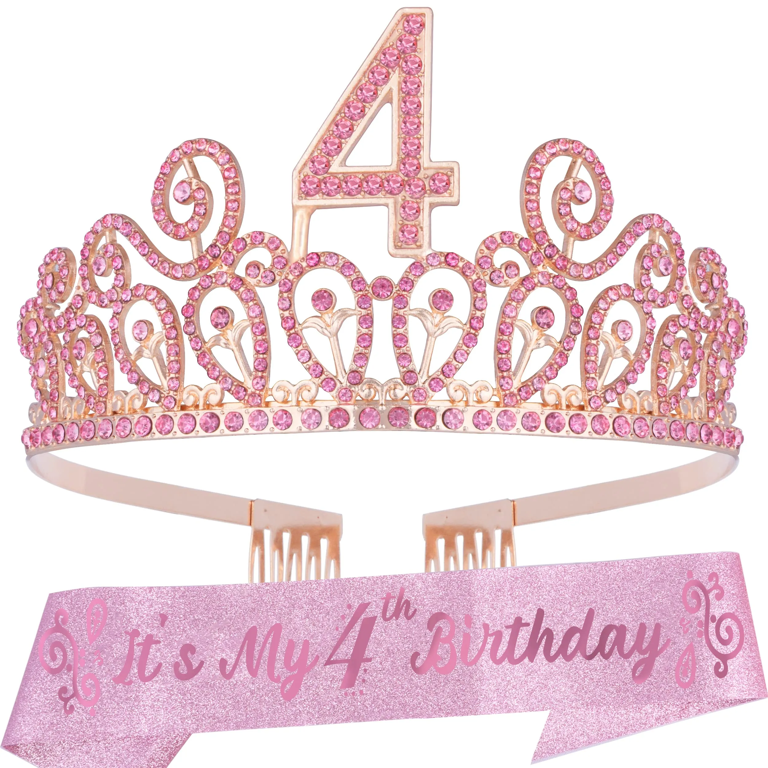 4th Birthday, 4th Birthday Decorations Girl, 4th Birthday Girl, 4th Birthday Tiara, 4th