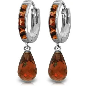 5.35 Carat 14K Solid White Gold Revamped Classic Garnet Earrings