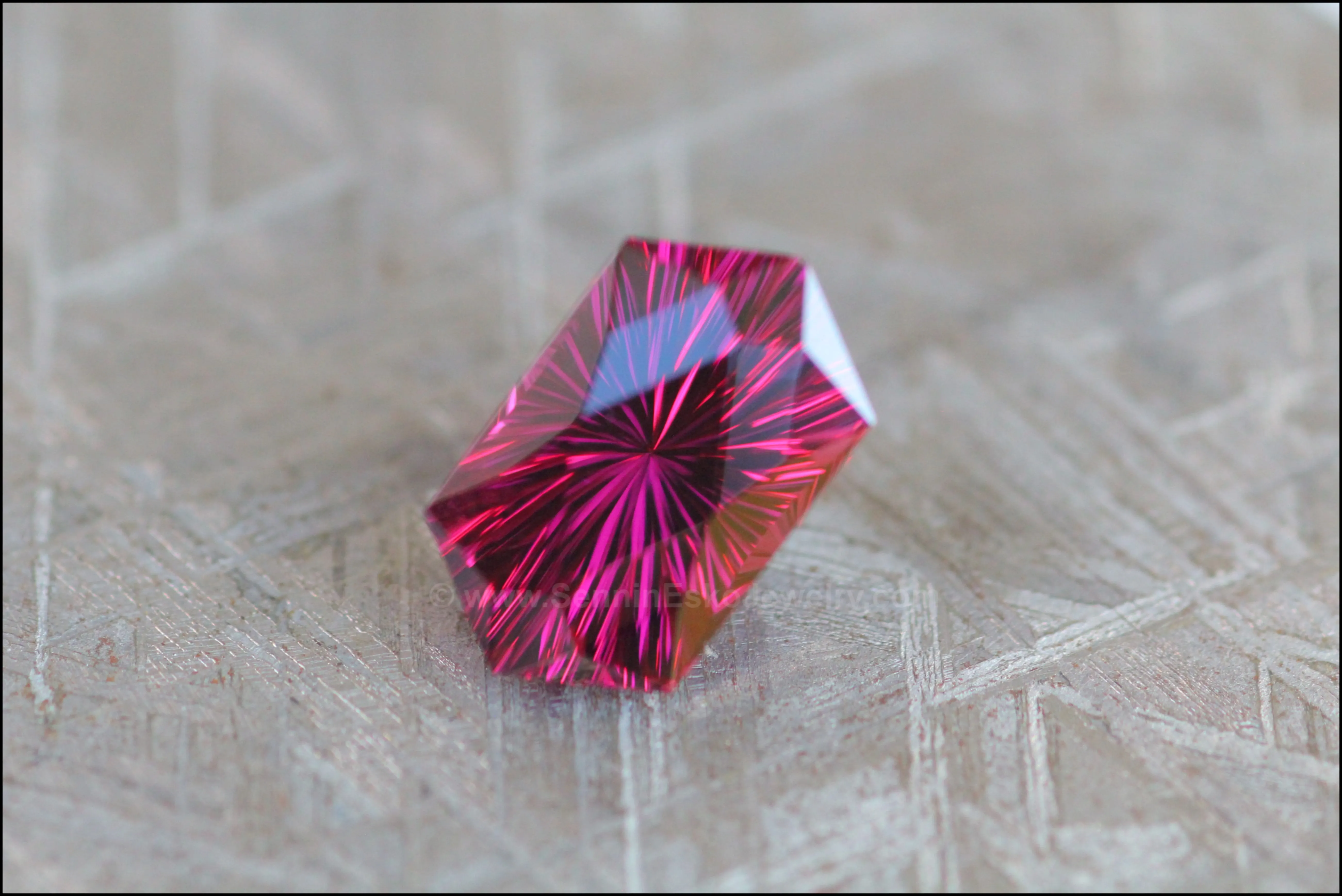 5.4ct Magenta Garnet Hexagon - Fantasy Cut 12.7x7.5mm