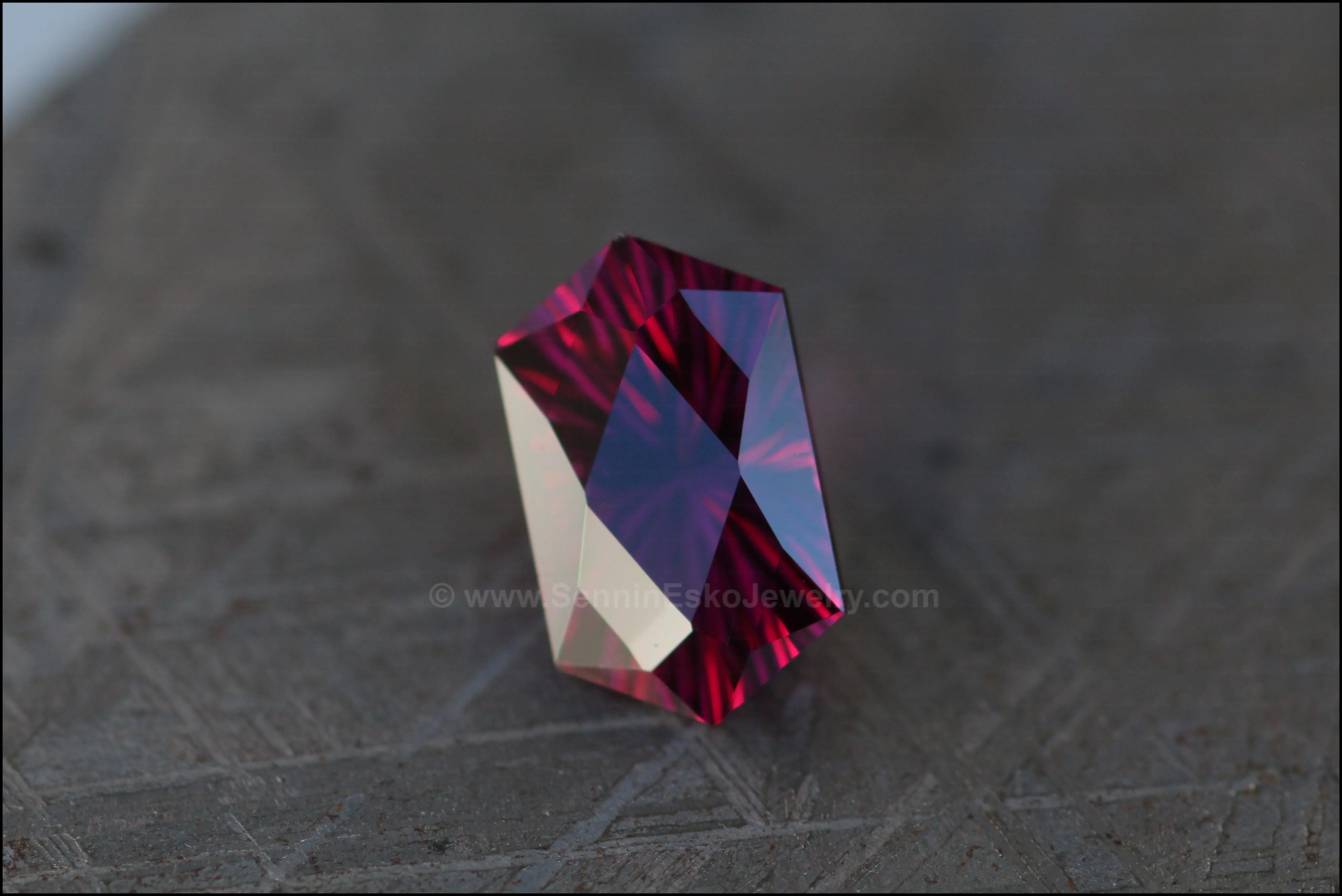 5.4ct Magenta Garnet Hexagon - Fantasy Cut 12.7x7.5mm