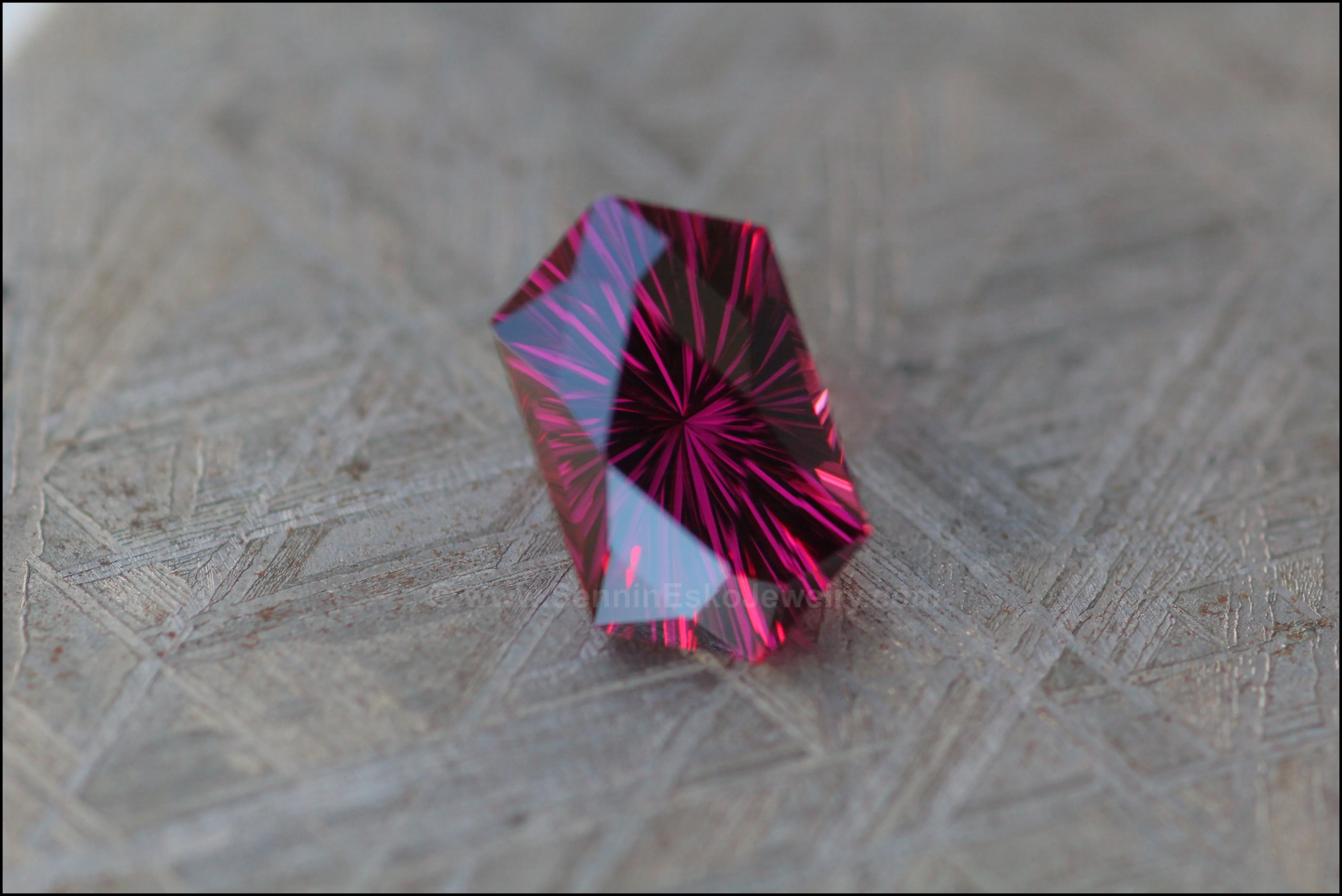 5.4ct Magenta Garnet Hexagon - Fantasy Cut 12.7x7.5mm