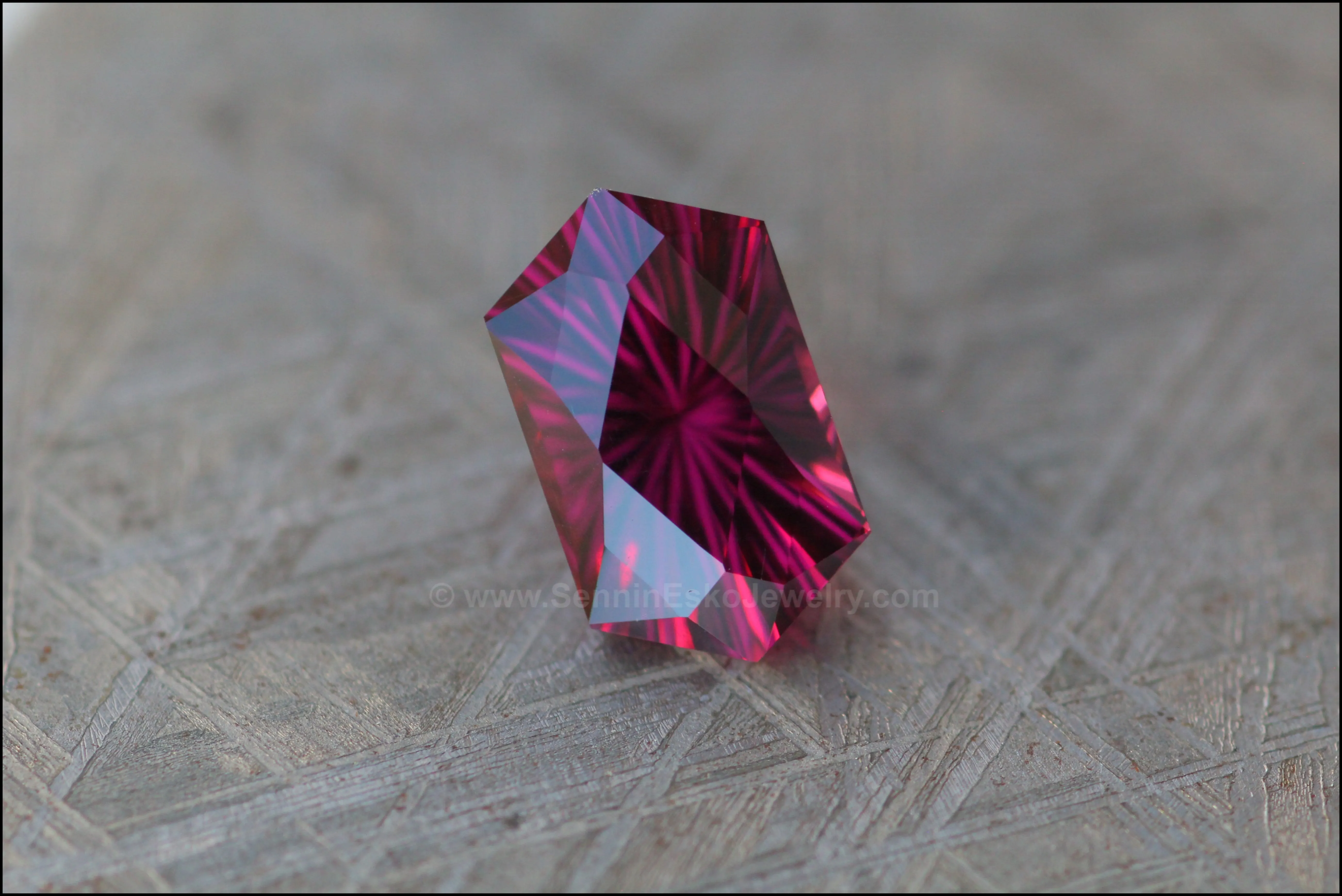 5.4ct Magenta Garnet Hexagon - Fantasy Cut 12.7x7.5mm