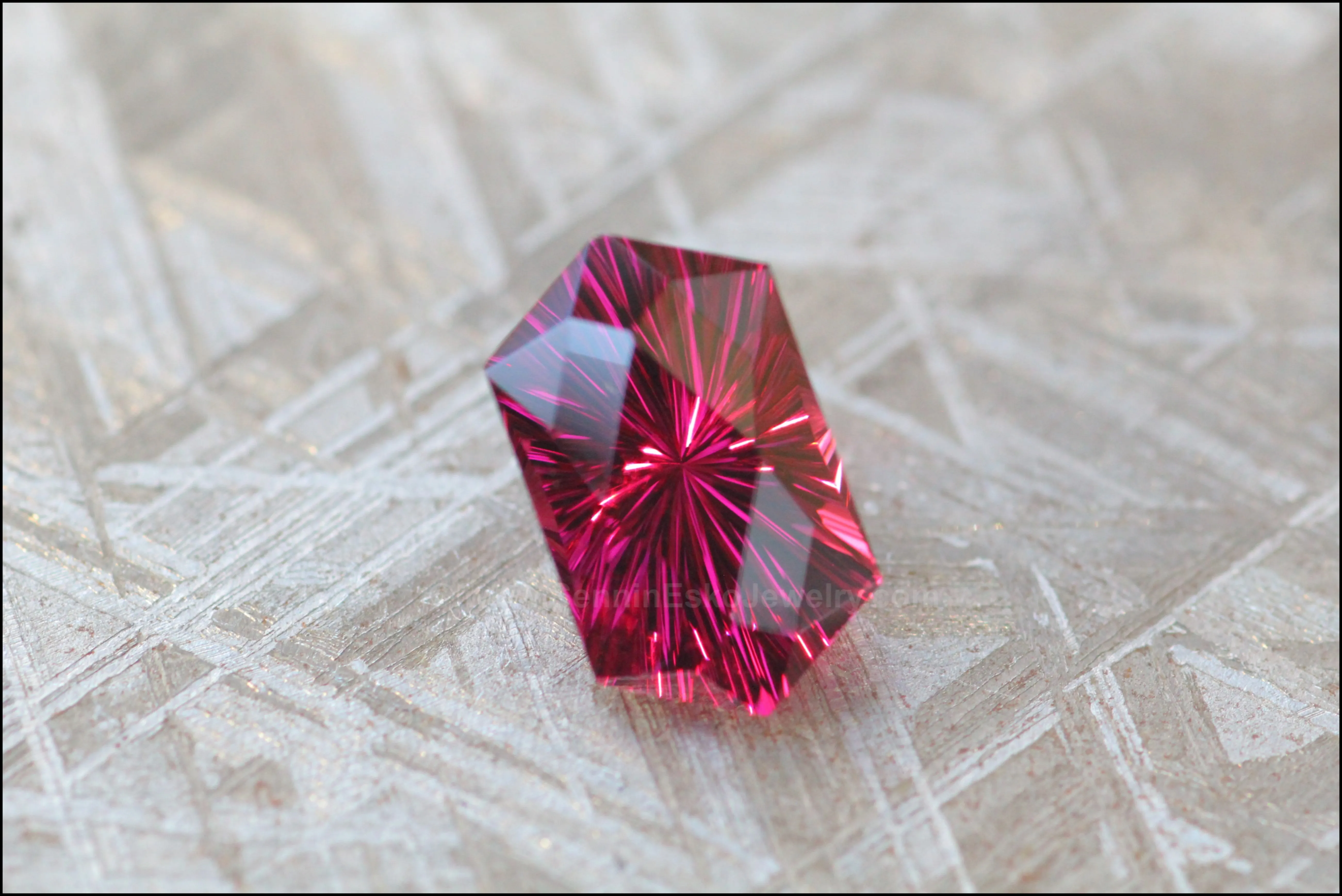 5.4ct Magenta Garnet Hexagon - Fantasy Cut 12.7x7.5mm