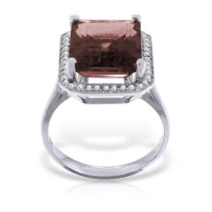 7.7 Carat 14K Solid White Gold Joy To Others Garnet Diamond Ring