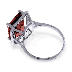 7.7 Carat 14K Solid White Gold Joy To Others Garnet Diamond Ring