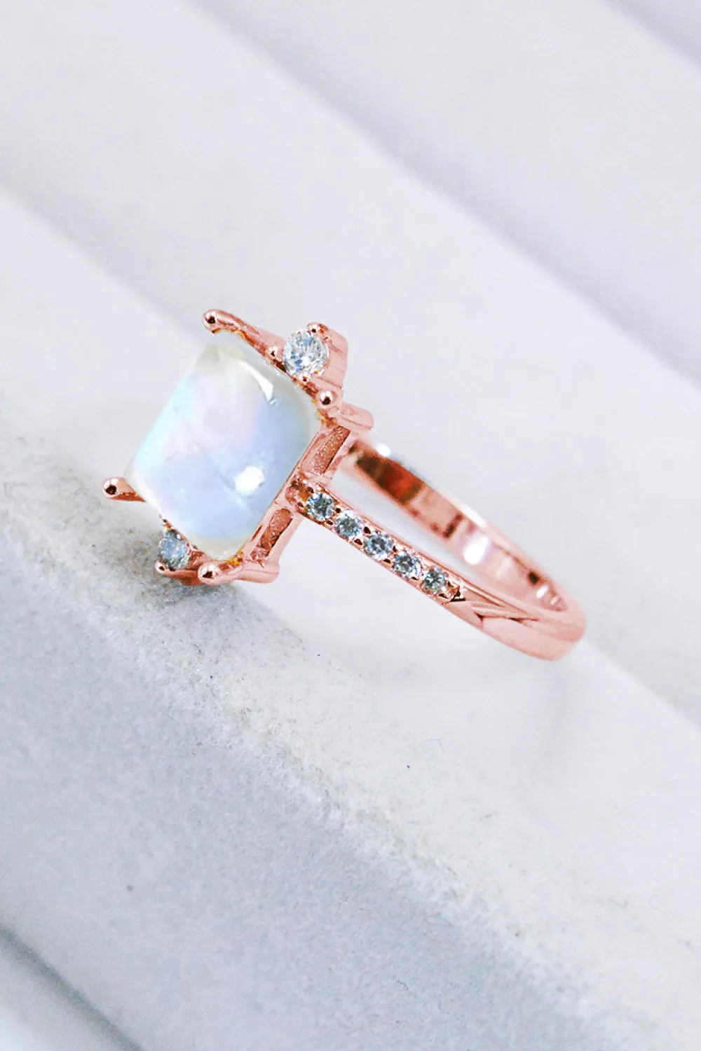 925 Sterling Silver Square Moonstone Ring