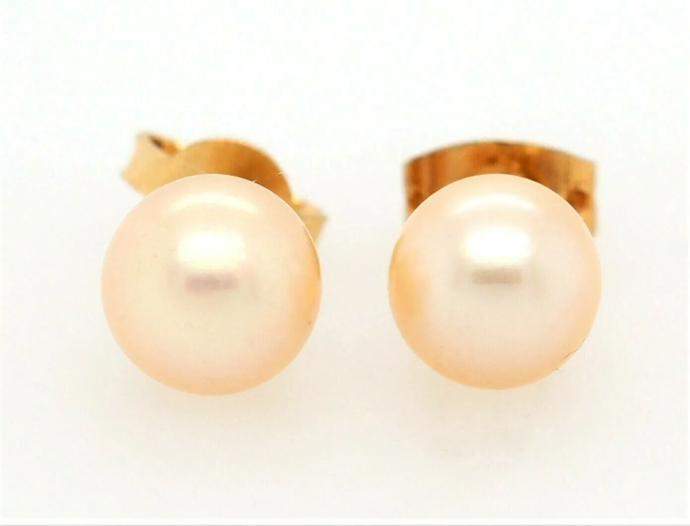 9ct Yellow Gold & Pearl Stud Earrings Fine Elegant Jewellery Pierced Ears