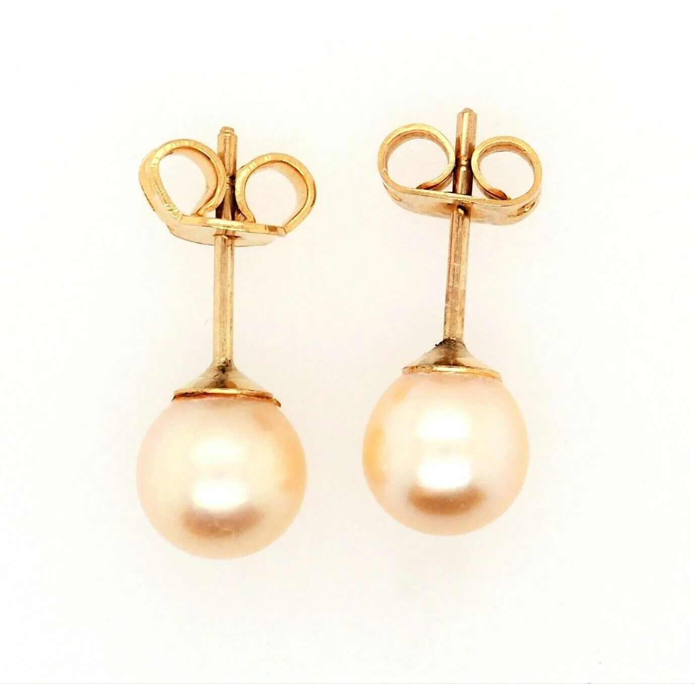 9ct Yellow Gold & Pearl Stud Earrings Fine Elegant Jewellery Pierced Ears