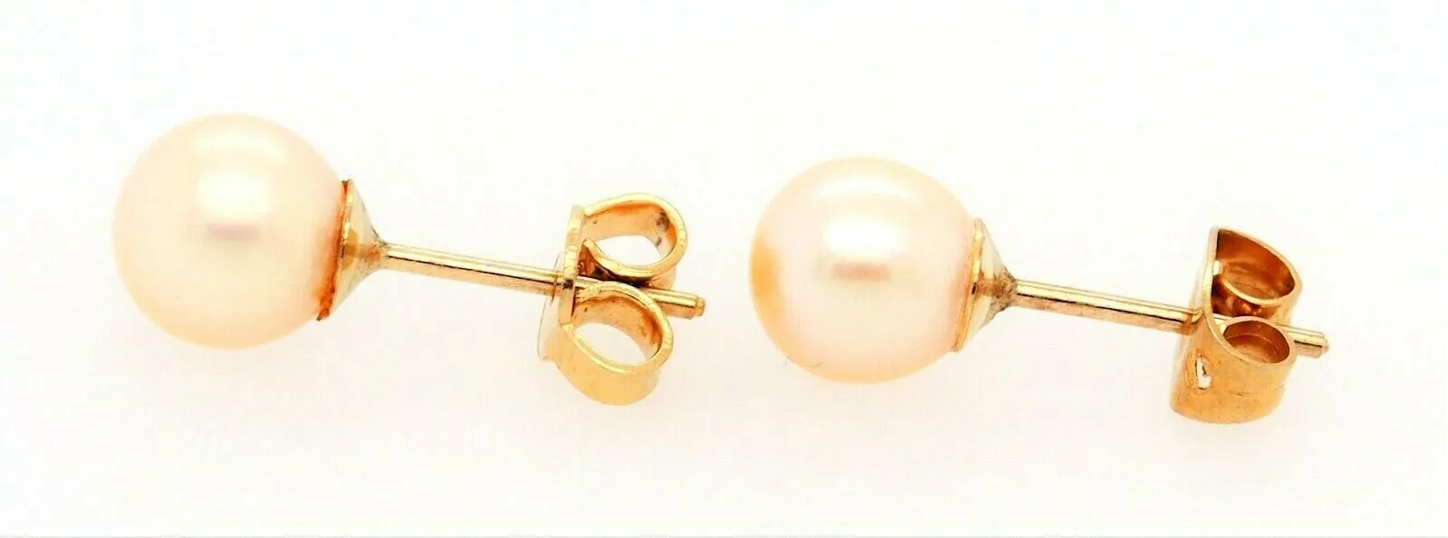 9ct Yellow Gold & Pearl Stud Earrings Fine Elegant Jewellery Pierced Ears