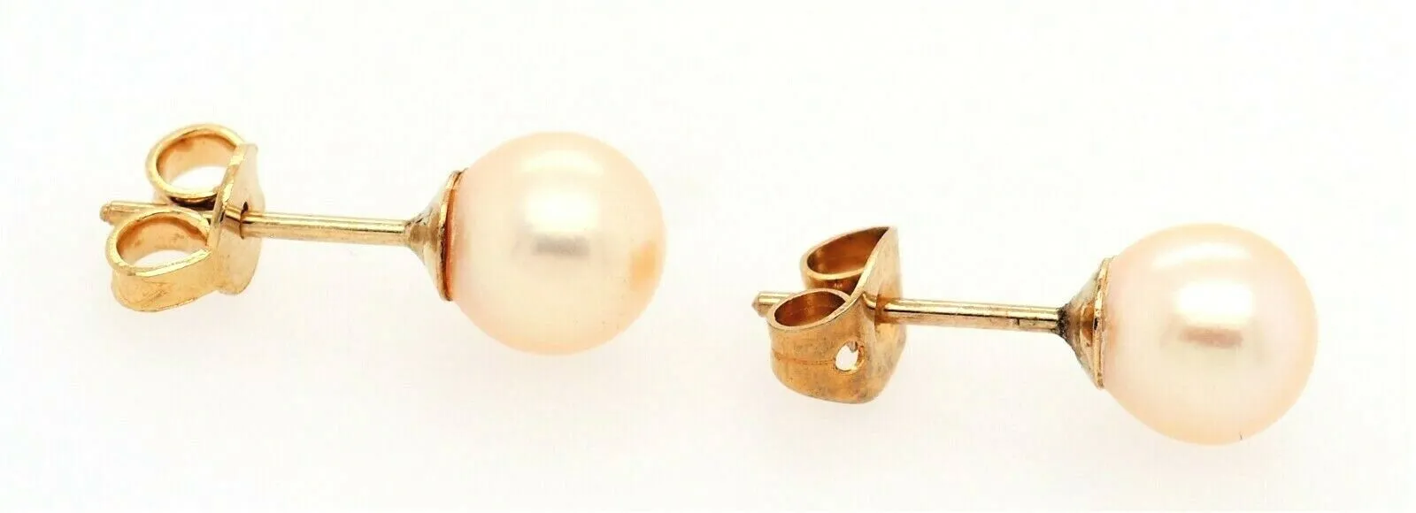 9ct Yellow Gold & Pearl Stud Earrings Fine Elegant Jewellery Pierced Ears