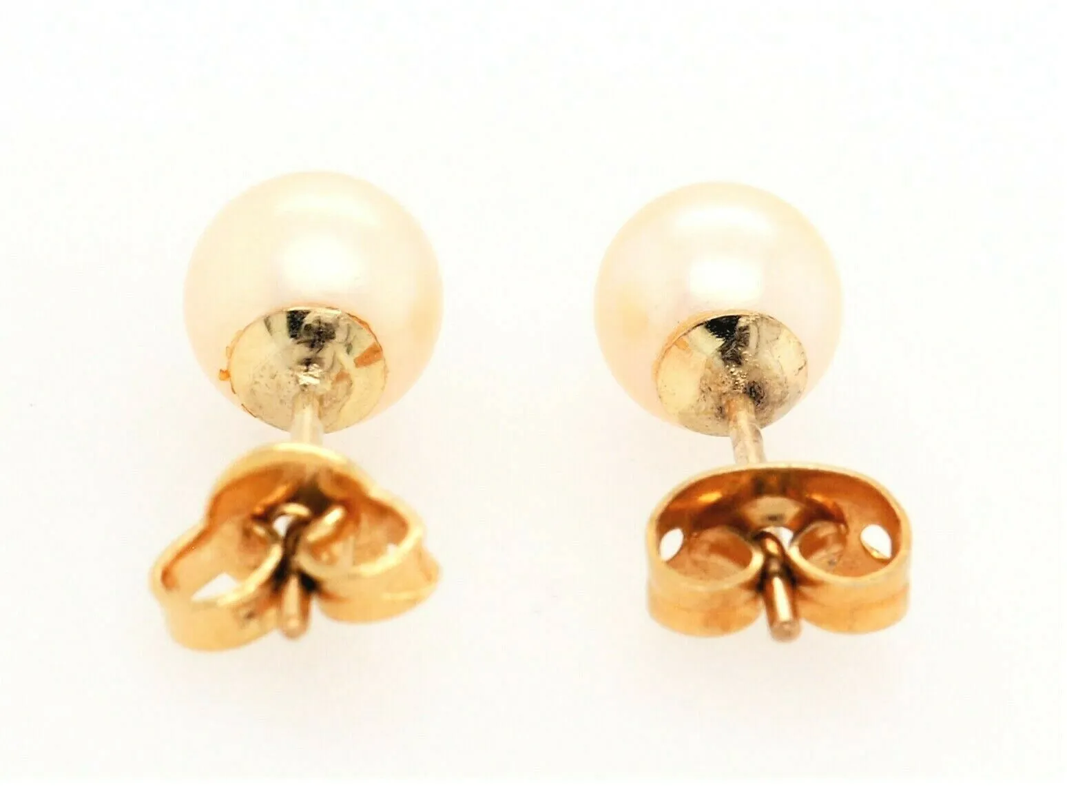 9ct Yellow Gold & Pearl Stud Earrings Fine Elegant Jewellery Pierced Ears