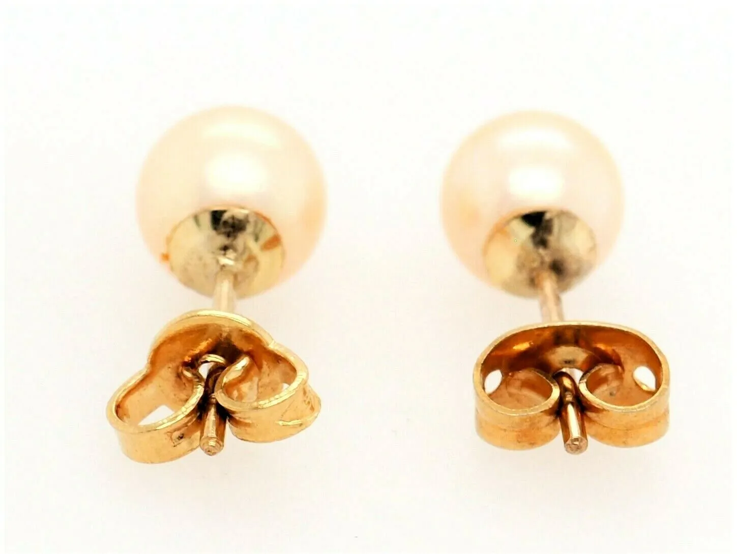 9ct Yellow Gold & Pearl Stud Earrings Fine Elegant Jewellery Pierced Ears