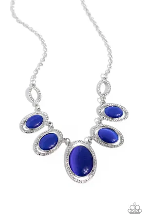 A BEAM Come True - Blue - Oval Cat's Eye Stone Paparazzi Short Necklace