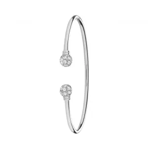 Acotis Silver Bangle Maidens Zirconia Torc G4032M