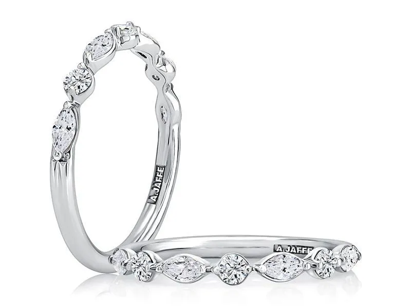 A.Jaffe Stackable Rings Alternating Round and Marquise Diamond Stackable Ring WRC1373/67