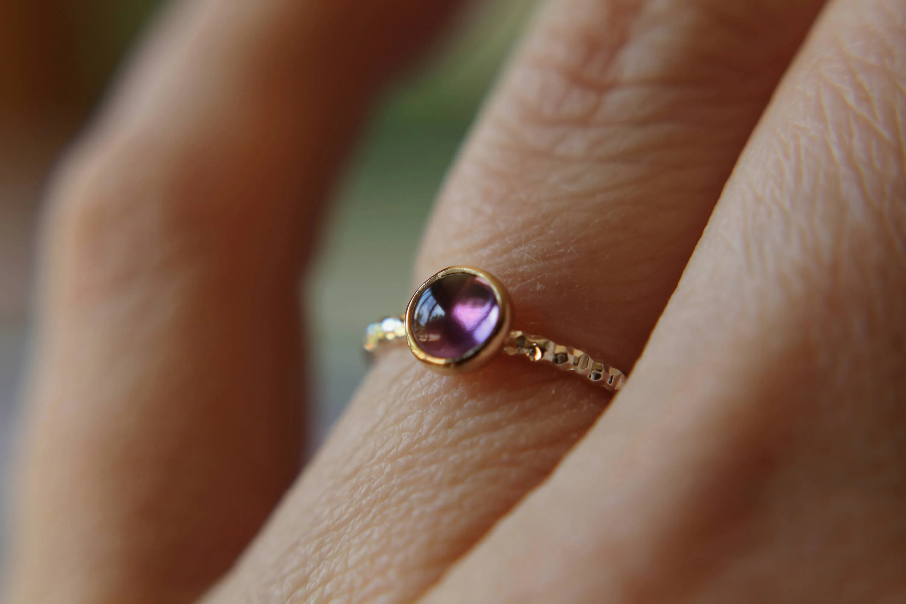 Amethyst Ring, Stacking Ring, Gemstone Ring, Cocktail Ring, Amethyst, Amethyst Engagement Ring, Amethyst Jewelry, Gold And Silver, 5mm