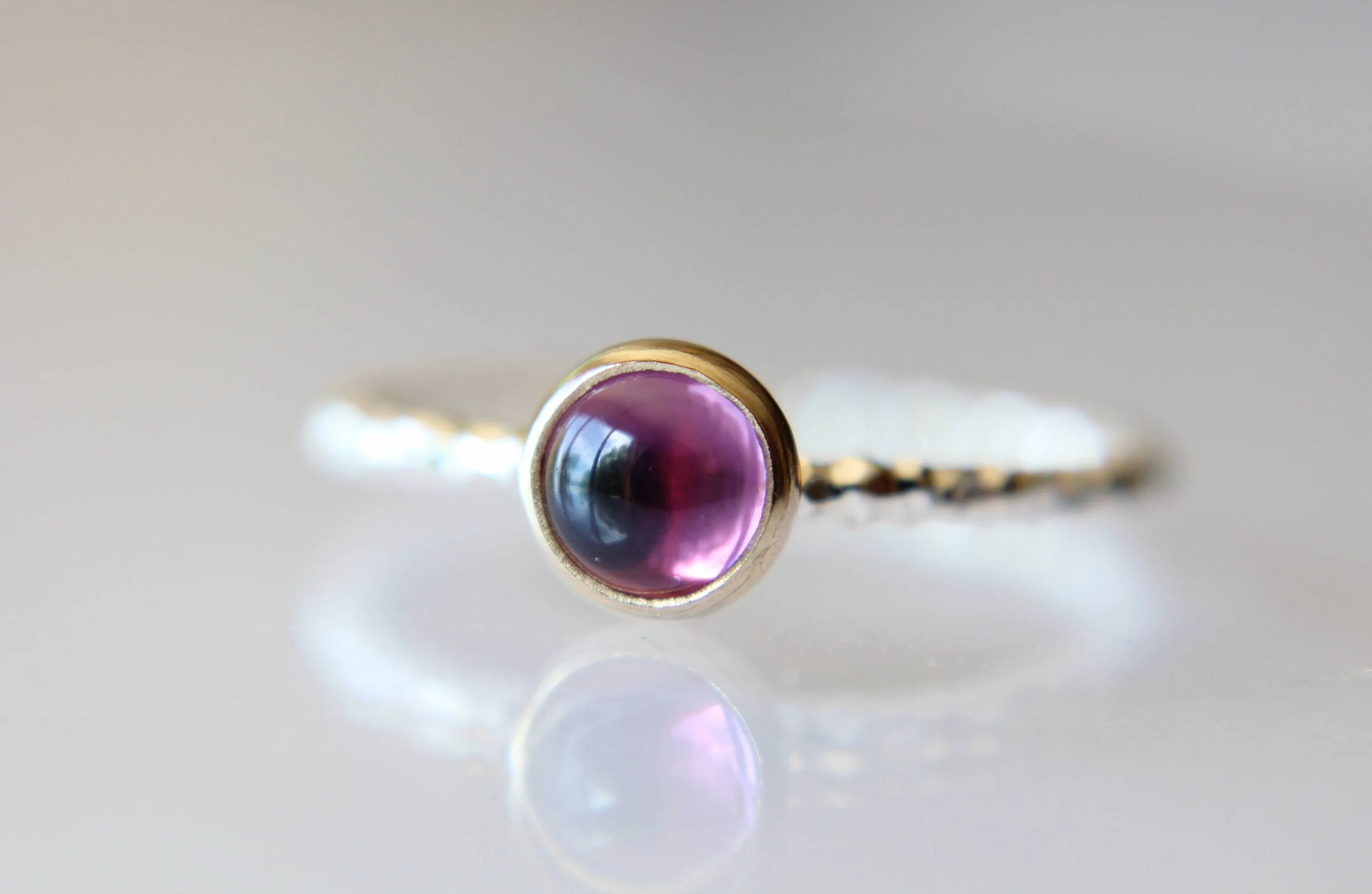 Amethyst Ring, Stacking Ring, Gemstone Ring, Cocktail Ring, Amethyst, Amethyst Engagement Ring, Amethyst Jewelry, Gold And Silver, 5mm