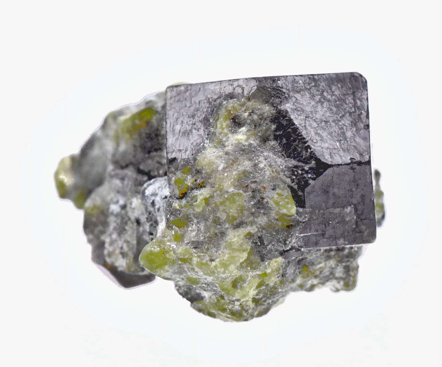 Andradite Garnet on Epidote Crystals Mineral Specimen - Afghanistan