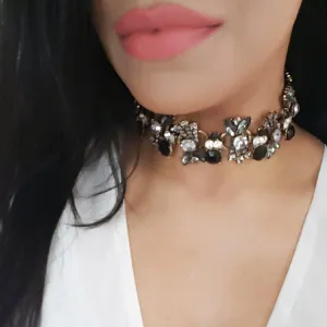 ANIYA Black Rhinestone Choker