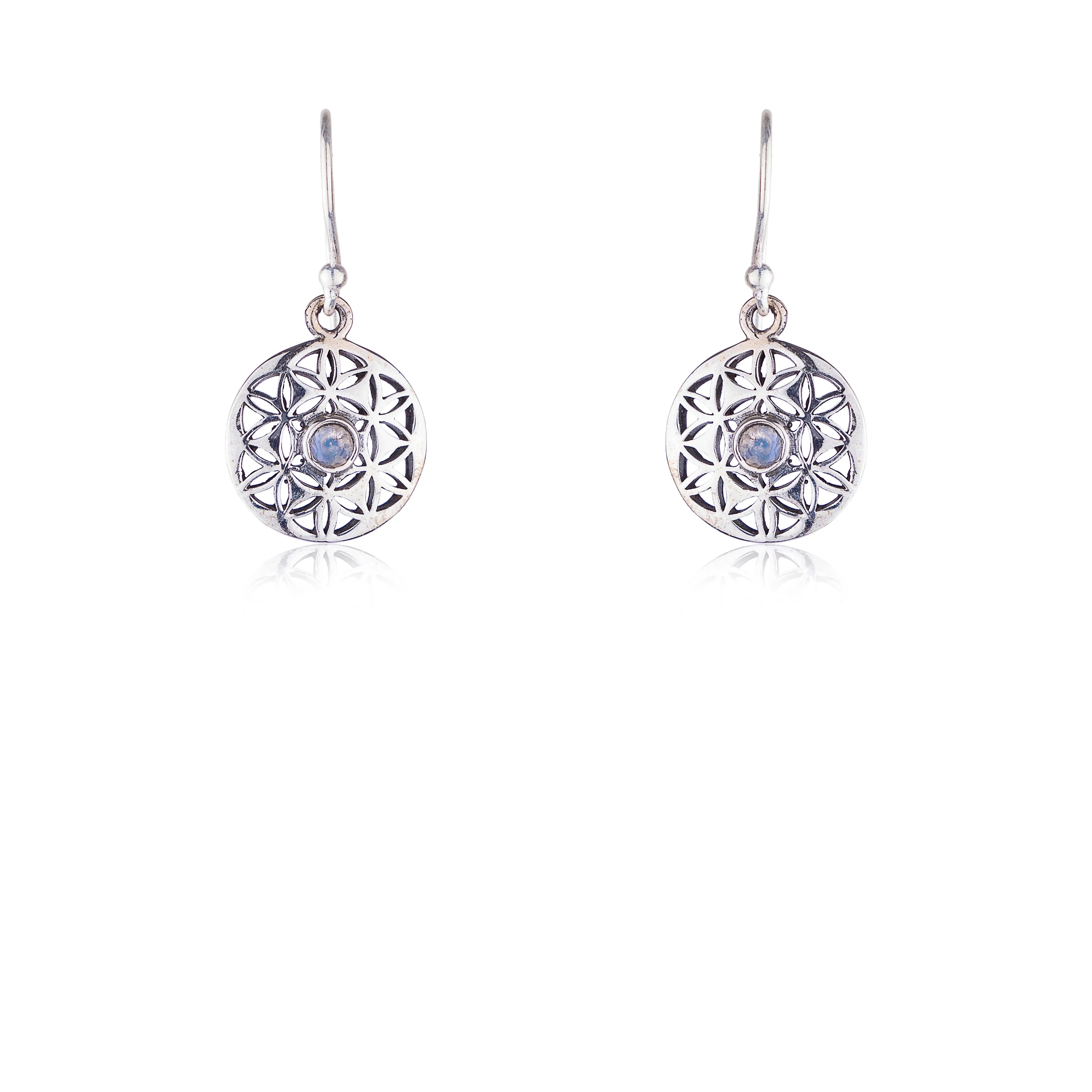 Aruna Rainbow Moonstone Earrings, Sterling Silver