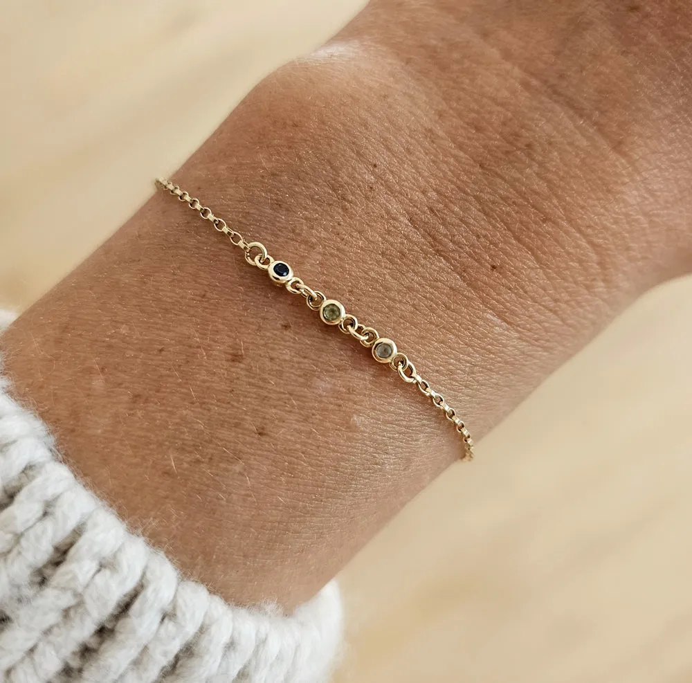 Birthstone Bracelet - 14k Yellow Gold