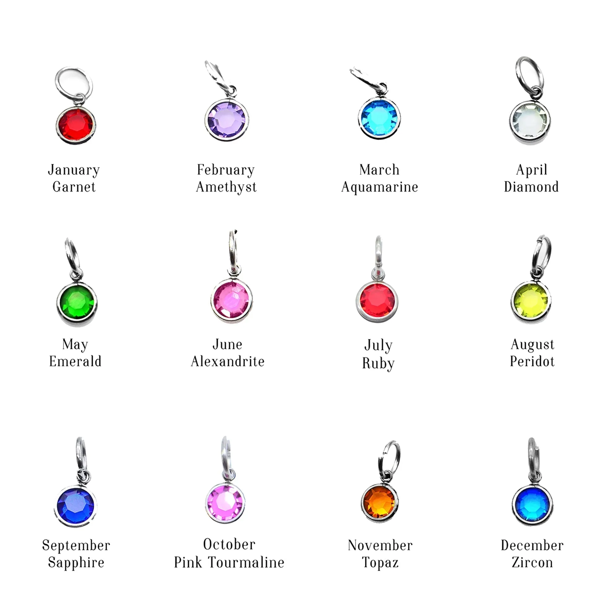 Birthstone Hanging Charm for Keyring