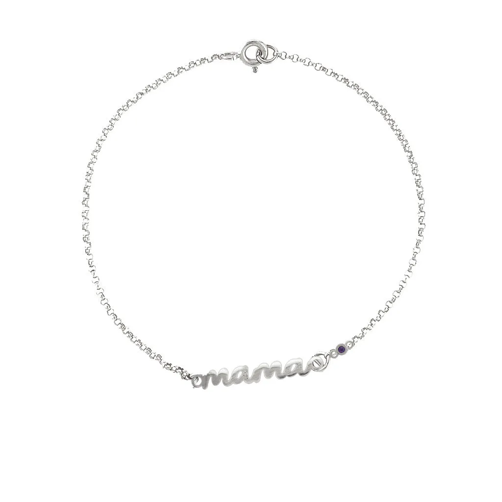 Birthstone Mama Bracelet - Silver